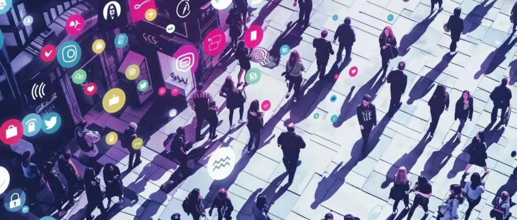 Ein Bild von einer Straße mit vielen Menschen, das Content Marketing symbolisieren soll